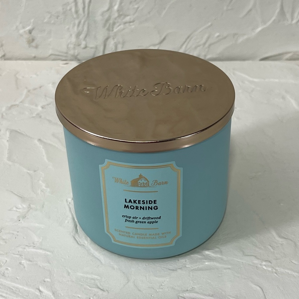 NWT Bath & Body Works Lakeside Morning 3 Wick Candle